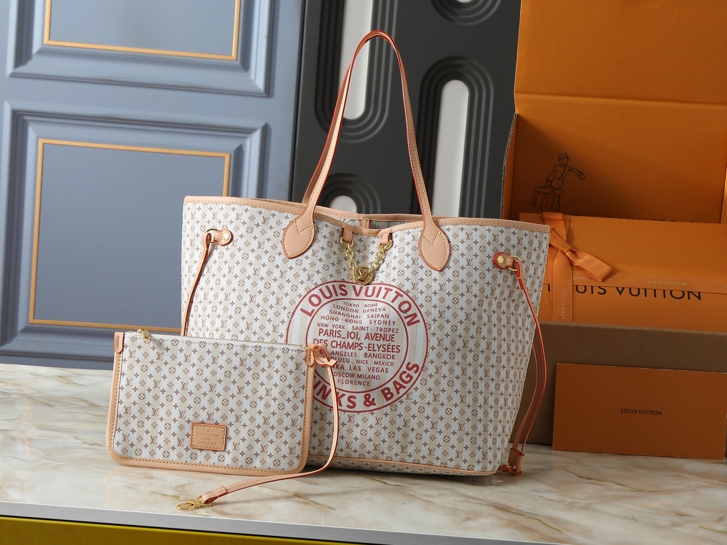 Louis Vuitton LV Classic Handbag Monogram Landscape Model M15428 Zip Closure Everyday Carry New Arrival